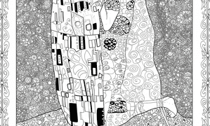 接吻（クリムト） 大人の塗り絵 PDF無料ダウンロード 